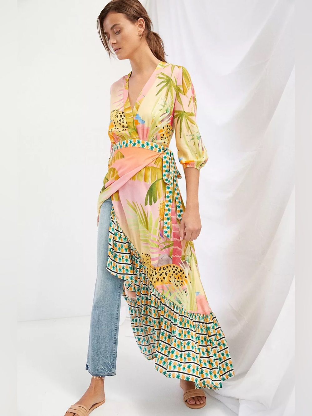 Farm Rio Tropical Wrap Maxi Dress